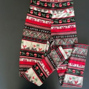 NWOT Fleece Lined Holiday Leggings (s)